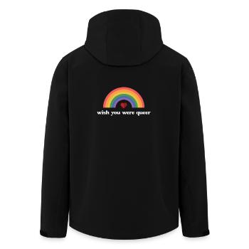 LGBTQ Pride Month - Wish You Were Queer - Men’s Recycled Softshell Jacket by Stanley/Stella - black - Back - AI Model Male 185 light (185cm)