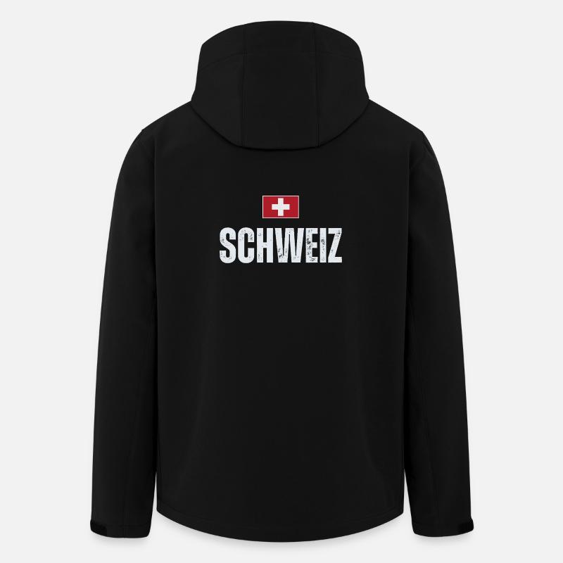 Schweizer Flagge, Schweizer Patriot - Recycelte Männer Softshell-Jacke von Stanley/Stella - Schwarz