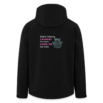 Playful Laundry Feelings Illustration - Men’s Recycled Softshell Jacket by Stanley/Stella - black - Back - AI Model Male 185 light (185cm)