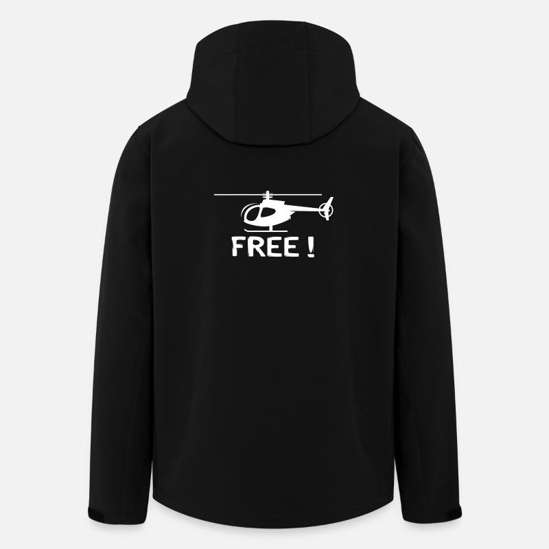 Conception d’hélicoptère – Volez librement ! - Veste softshell homme en polyester recyclé Stanley/Stella - noir