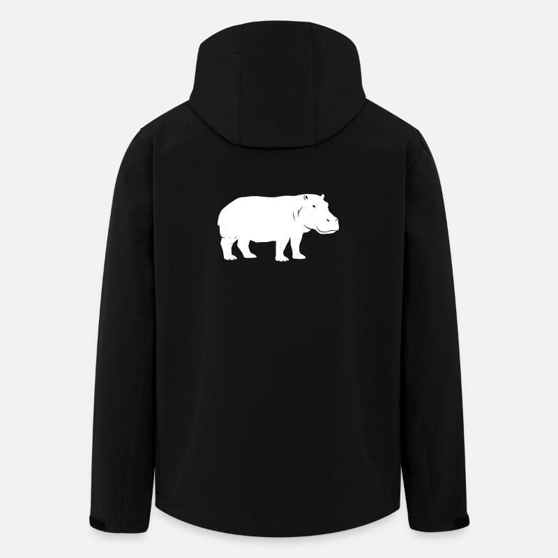 Hippo Silhouette Africa Vector - Men’s Recycled Softshell Jacket by Stanley/Stella - black