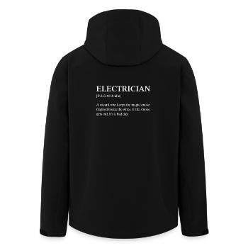 Description technique de l’électricien drôle - Veste softshell homme en polyester recyclé Stanley/Stella - noir - Dos - AI Model Male 185 light (185cm)