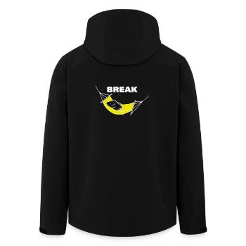 Break - Men’s Recycled Softshell Jacket by Stanley/Stella - black - Back - AI Model Male 185 light (185cm)