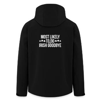 Most Likely Irish Goodbye - Men’s Recycled Softshell Jacket by Stanley/Stella - black - Back - AI Model Male 185 light (185cm)