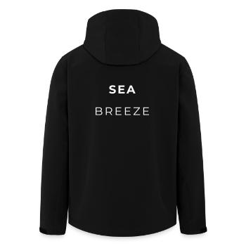 Brise Marine Minimaliste Typographie - Veste softshell homme en polyester recyclé Stanley/Stella - noir - Dos - AI Model Male 185 light (185cm)