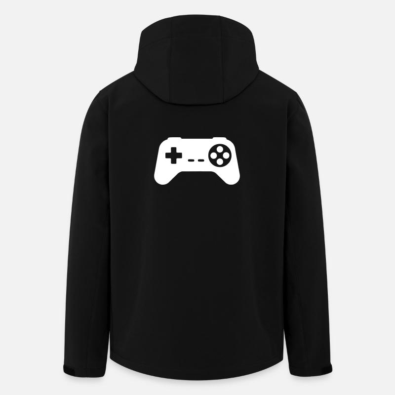 Retro Gamepad Silhouette - Men’s Recycled Softshell Jacket by Stanley/Stella - black