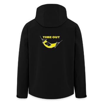 TIME OUT - Recycelte Männer Softshell-Jacke von Stanley/Stella - Schwarz - Hinten - AI Model Male 185 light (185cm)