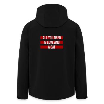 All You Need Is Love And A Cat Lustig Katze Spruch - Recycelte Männer Softshell-Jacke von Stanley/Stella - Schwarz - Hinten - AI Model Male 185 light (185cm)