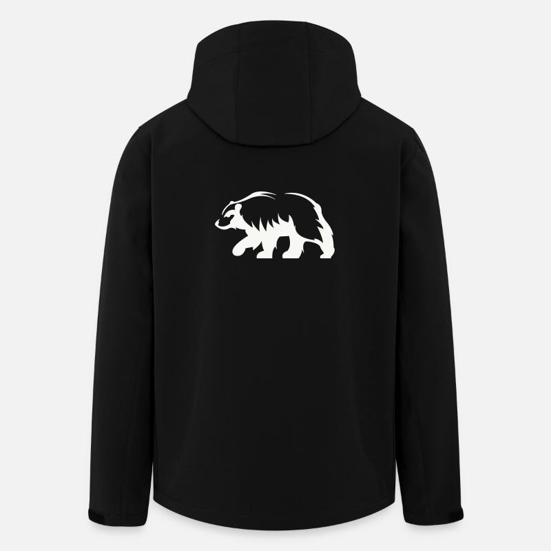 Bjørn silhuet - Stanley/Stella herre softshelljakke i genanvendt polyester - sort