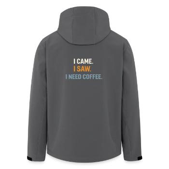 I CAME. I SAW. I NEED COFFEE. Introvertiert Kaffee - Recycelte Männer Softshell-Jacke von Stanley/Stella - Schwarz - Hinten - AI Model Male 185 light (185cm)