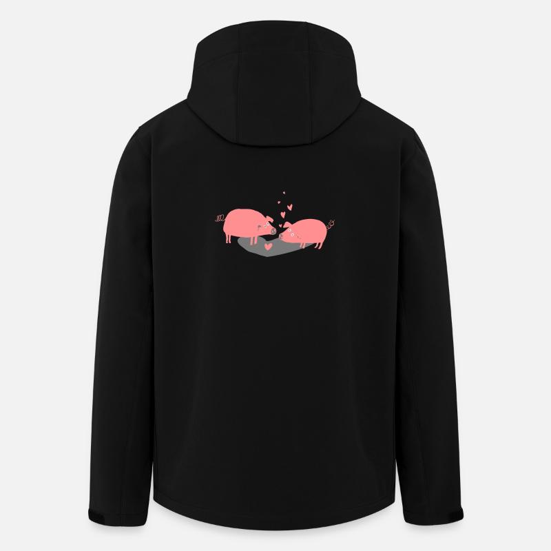 Schwein roz2 - Recycelte Männer Softshell-Jacke von Stanley/Stella - Schwarz