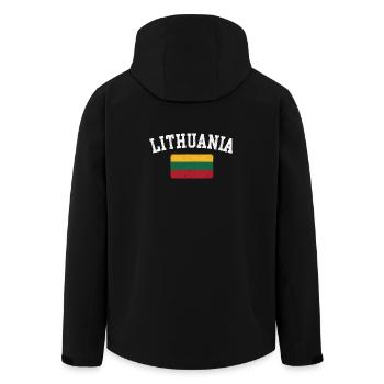 Lithuania Arch Flag Tee - Men’s Recycled Softshell Jacket by Stanley/Stella - black - Back - AI Model Male 185 light (185cm)