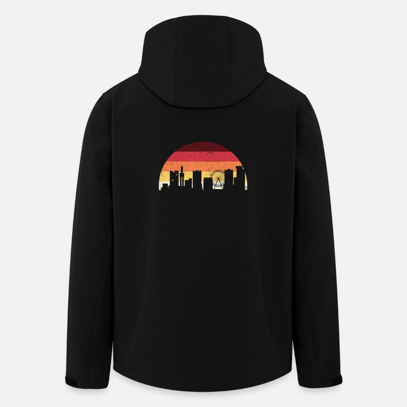 Sunset Skyline with Ferris Wheel - Men’s Recycled Softshell Jacket by Stanley/Stella - black