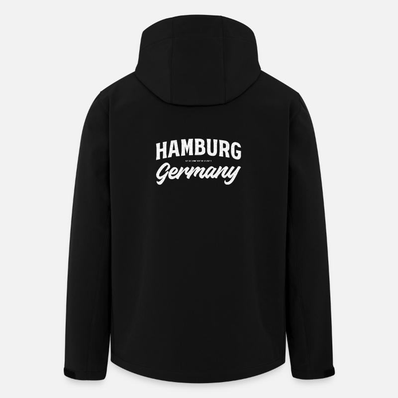 Bloc de Hambourg & Emblème d’écriture - Veste softshell homme en polyester recyclé Stanley/Stella - noir