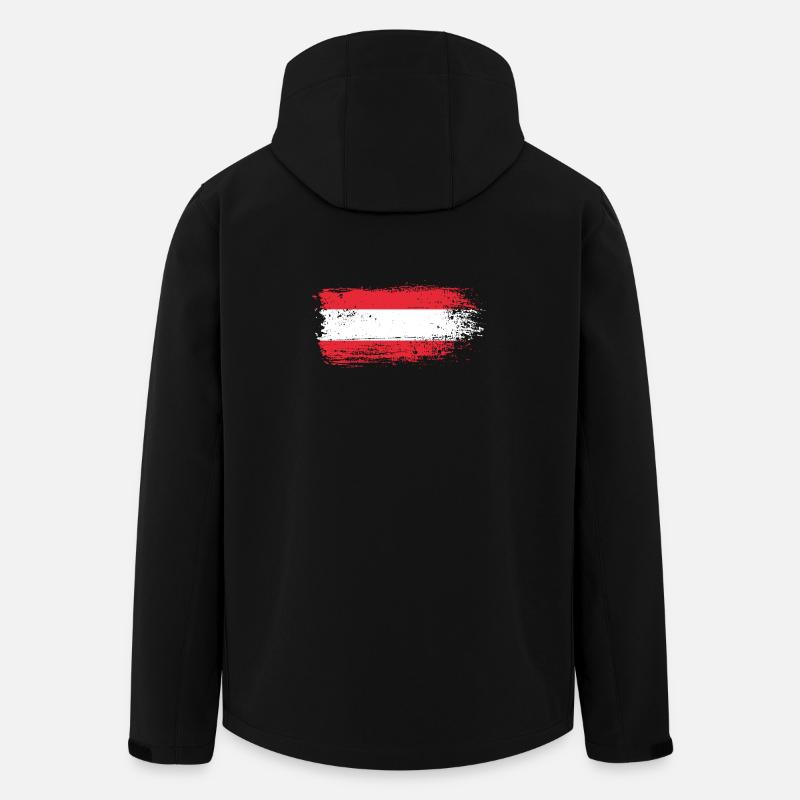 Drapeau autrichien - Veste softshell homme en polyester recyclé Stanley/Stella - noir