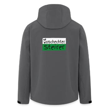 Woschechter Steirer, Steiermark, Mundart, Dialekt - Recycelte Männer Softshell-Jacke von Stanley/Stella - Anthrazit - Hinten - AI Model Male 185 light (185cm)