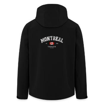 Montréal Canada - Veste softshell homme en polyester recyclé Stanley/Stella - noir - Dos - AI Model Male 185 light (185cm)