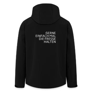 Fresse halten weiß - Recycelte Männer Softshell-Jacke von Stanley/Stella - Schwarz - Hinten - AI Model Male 185 light (185cm)