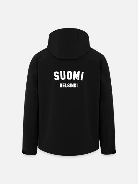 HELSINKI Suomi Finland - Men’s Recycled Softshell Jacket by Stanley/Stella - black