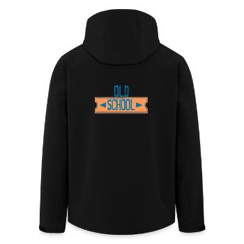 old school - Men’s Recycled Softshell Jacket by Stanley/Stella - black - Back - AI Model Male 185 light (185cm)