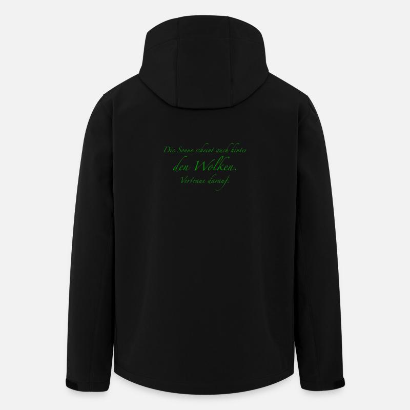 Sonnenlicht hinter Wolken Spruch - Recycelte Männer Softshell-Jacke von Stanley/Stella - Schwarz
