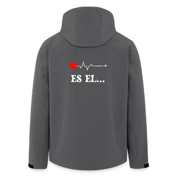 Heartbeat Karte von Essex - Recycelte Männer Softshell-Jacke von Stanley/Stella - Anthrazit - Hinten - AI Model Male 185 light (185cm)