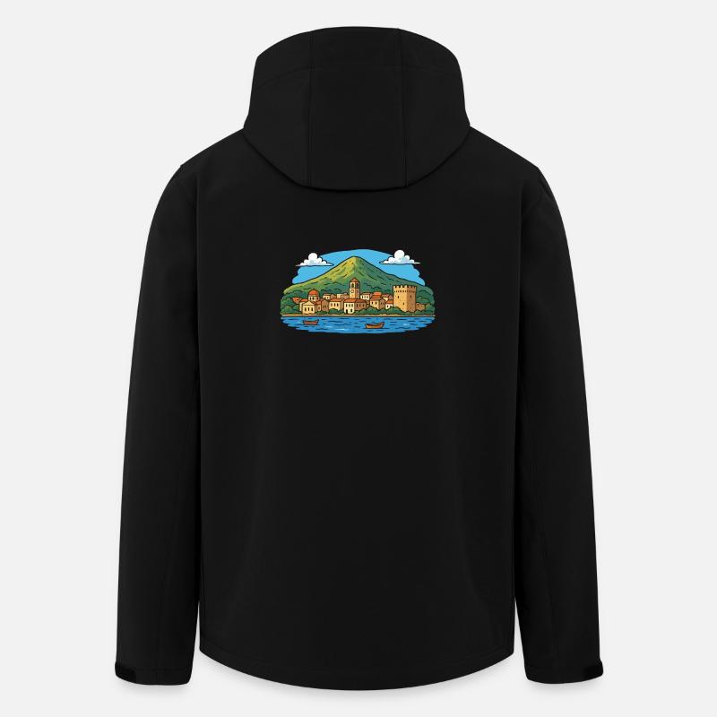 Île de Rhodes - Veste softshell homme en polyester recyclé Stanley/Stella - noir