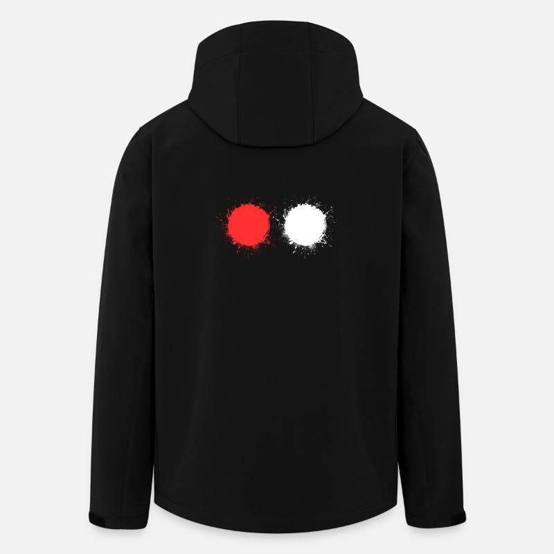 rouge blanc - Veste softshell homme en polyester recyclé Stanley/Stella - noir