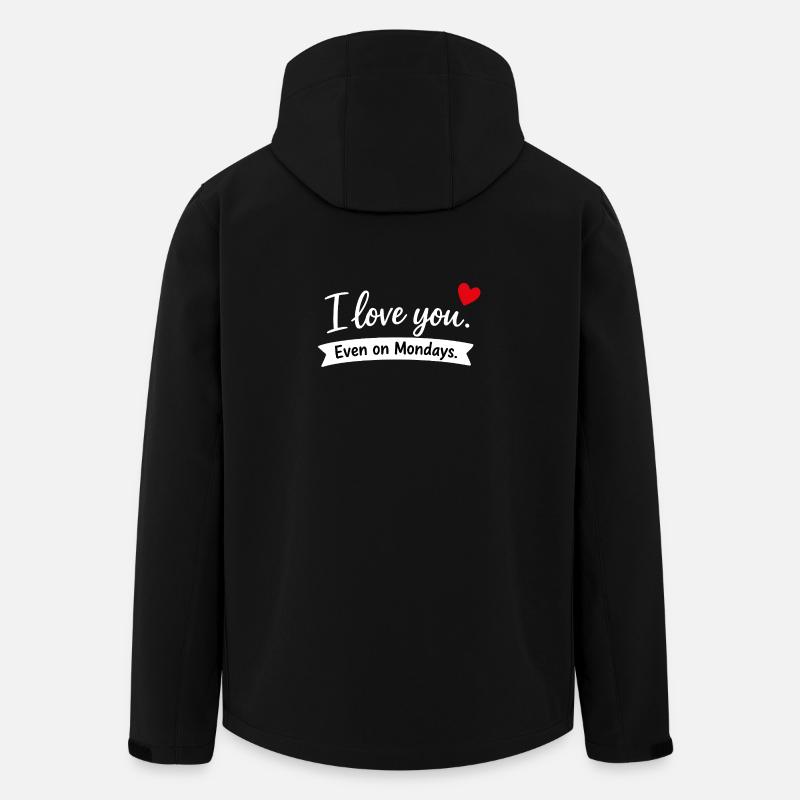 Je t’aime même les lundis - Veste softshell homme en polyester recyclé Stanley/Stella - noir