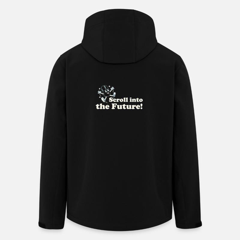 Scroll Into the Future – Retro Nerd Mouse Spruch - Recycelte Männer Softshell-Jacke von Stanley/Stella - Schwarz