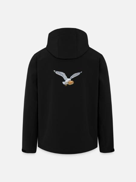 Funny Seagull Steals Fish Rolls Beach - Men’s Recycled Softshell Jacket by Stanley/Stella - black