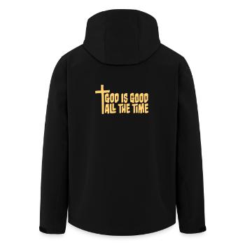 Dieu est bon tout le temps, la foi chrétienne, dicton chrétien - Veste softshell homme en polyester recyclé Stanley/Stella - noir - Dos - AI Model Male 185 light (185cm)