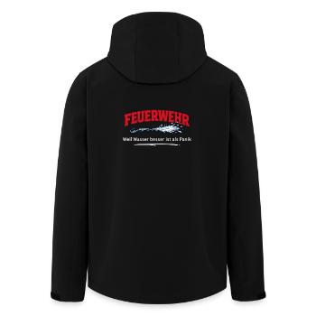 Feuerwehr Lösch Spruch - Recycelte Männer Softshell-Jacke von Stanley/Stella - Schwarz - Hinten - AI Model Male 185 light (185cm)