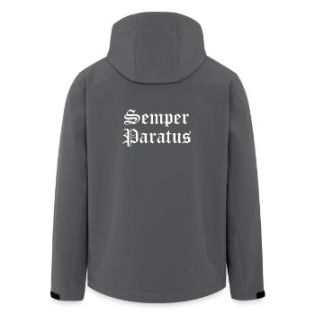 Semper Paratus - Men’s Recycled Softshell Jacket by Stanley/Stella - anthracite - Back - AI Model Male 185 light (185cm)