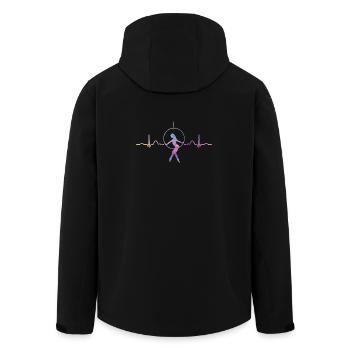 Anneau aérien Rythme de cœur Lyra Anneau aérien - Veste softshell homme en polyester recyclé Stanley/Stella - noir - Dos - AI Model Male 185 light (185cm)