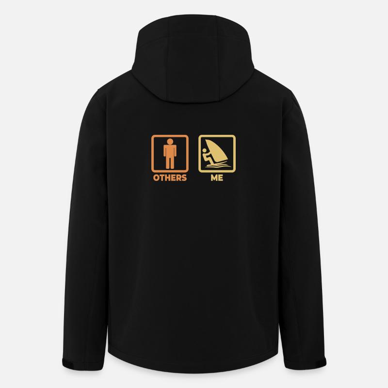 Funny Windsurfer Stick Figure - Men’s Recycled Softshell Jacket by Stanley/Stella - black