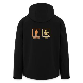 Busfahrer Strichmännchen - Recycelte Männer Softshell-Jacke von Stanley/Stella - Schwarz - Hinten - AI Model Male 185 light (185cm)