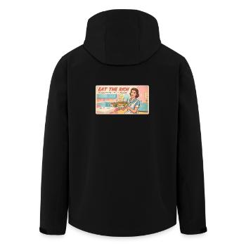 Eat the Rich – Satire rétro - Veste softshell homme en polyester recyclé Stanley/Stella - noir - Dos - AI Model Male 185 light (185cm)