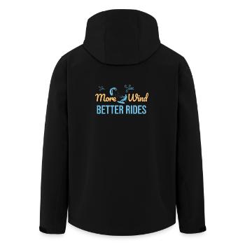 More Wind Better Rides – Kitesurfing T-Shirt - Recycelte Männer Softshell-Jacke von Stanley/Stella - Schwarz - Hinten - AI Model Male 185 light (185cm)