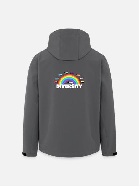 Diversity Rainbow - Diversity Design - Men’s Recycled Softshell Jacket by Stanley/Stella - black