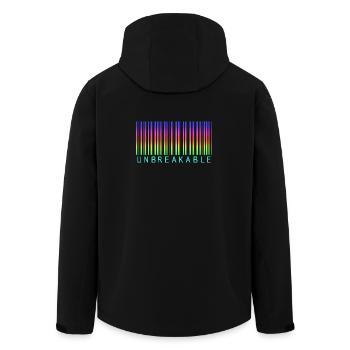 Barcode Unbreakable Rainbow - Men’s Recycled Softshell Jacket by Stanley/Stella - black - Back - AI Model Male 185 light (185cm)