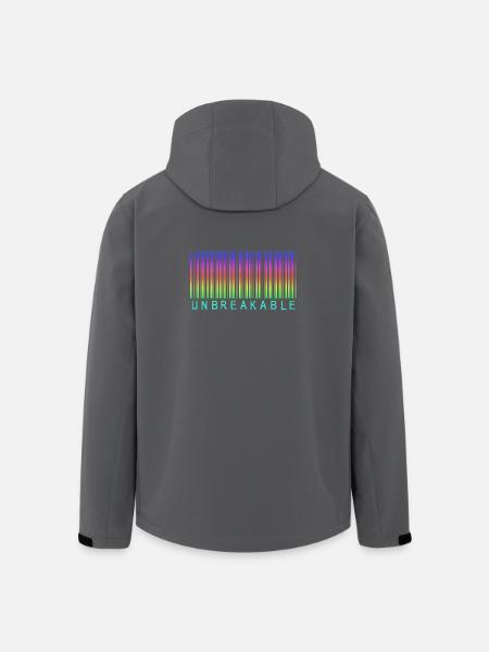 Barcode Unbreakable Rainbow - Men’s Recycled Softshell Jacket by Stanley/Stella - black