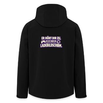 Er Hört Dir Zu Er Ist Nur Im Ladebildschirm - Recycelte Männer Softshell-Jacke von Stanley/Stella - Schwarz - Hinten - AI Model Male 185 light (185cm)