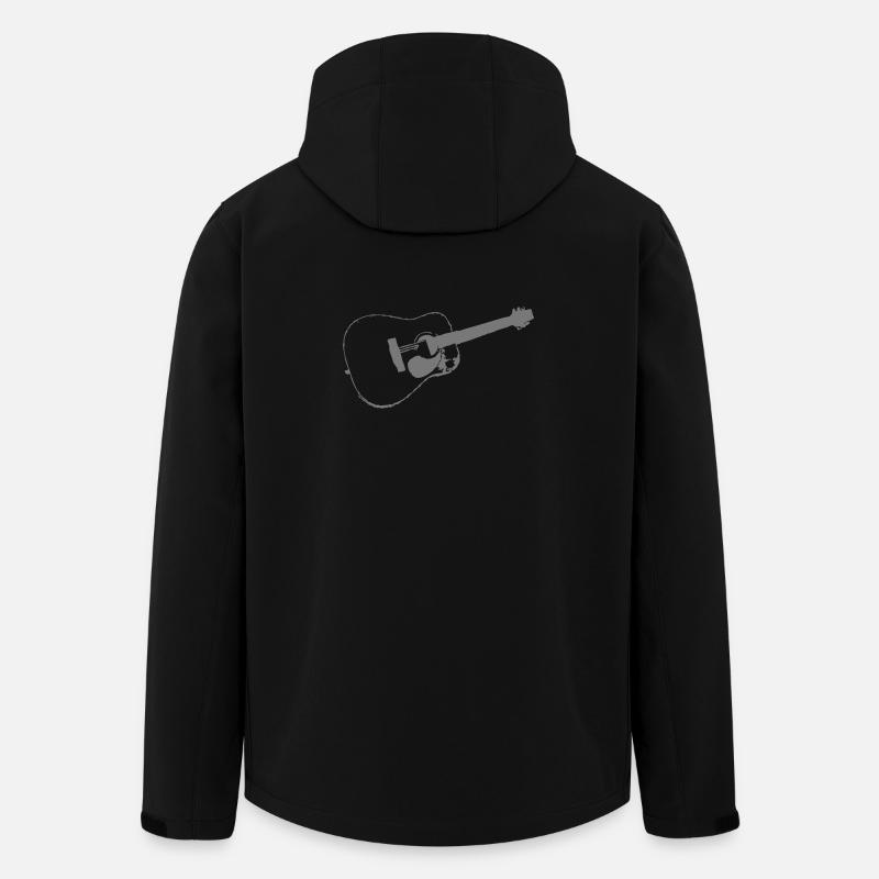 Akustische Gitarre Silhouette - Recycelte Männer Softshell-Jacke von Stanley/Stella - Schwarz