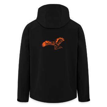Falke in orange - Recycelte Männer Softshell-Jacke von Stanley/Stella - Schwarz - Hinten - AI Model Male 185 light (185cm)