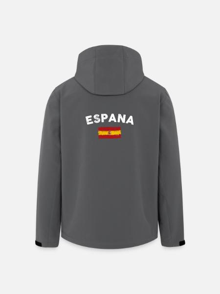 España Pinceau Drapeau Graphique - Veste softshell homme en polyester recyclé Stanley/Stella - noir