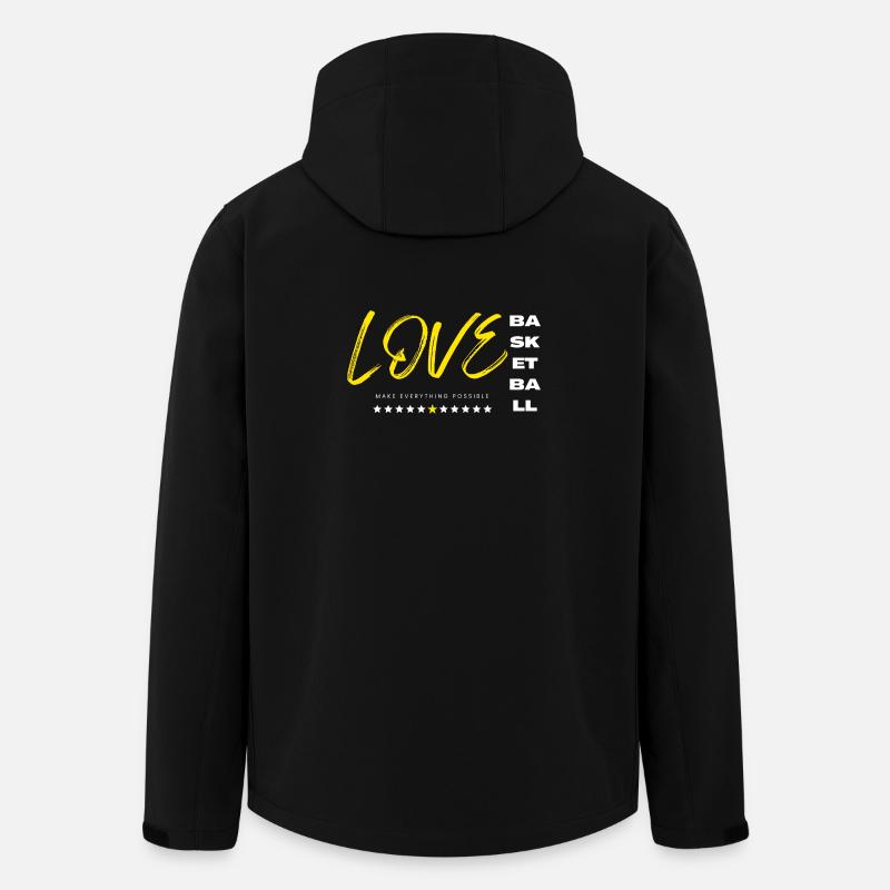 Liebe Basketball gelb - Recycelte Männer Softshell-Jacke von Stanley/Stella - Schwarz