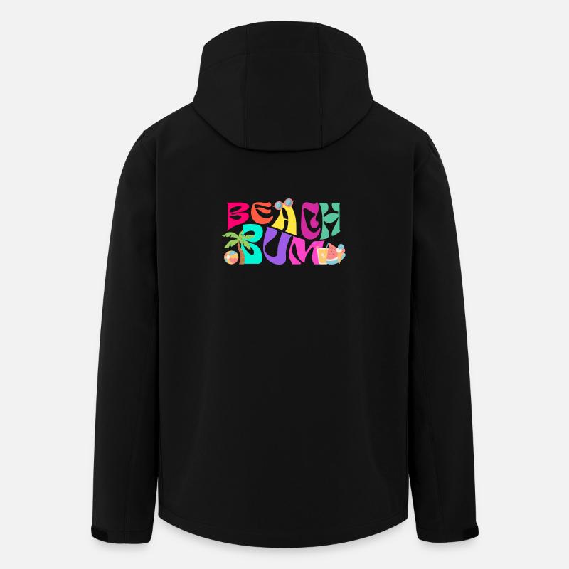 Strand Bum Bunt Groovy - Recycelte Männer Softshell-Jacke von Stanley/Stella - Schwarz