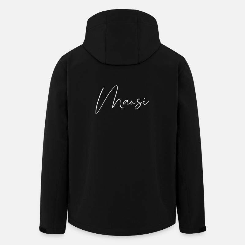 Mausi / Conception d’écriture manuscrite (Blanc) - Veste softshell homme en polyester recyclé Stanley/Stella - noir