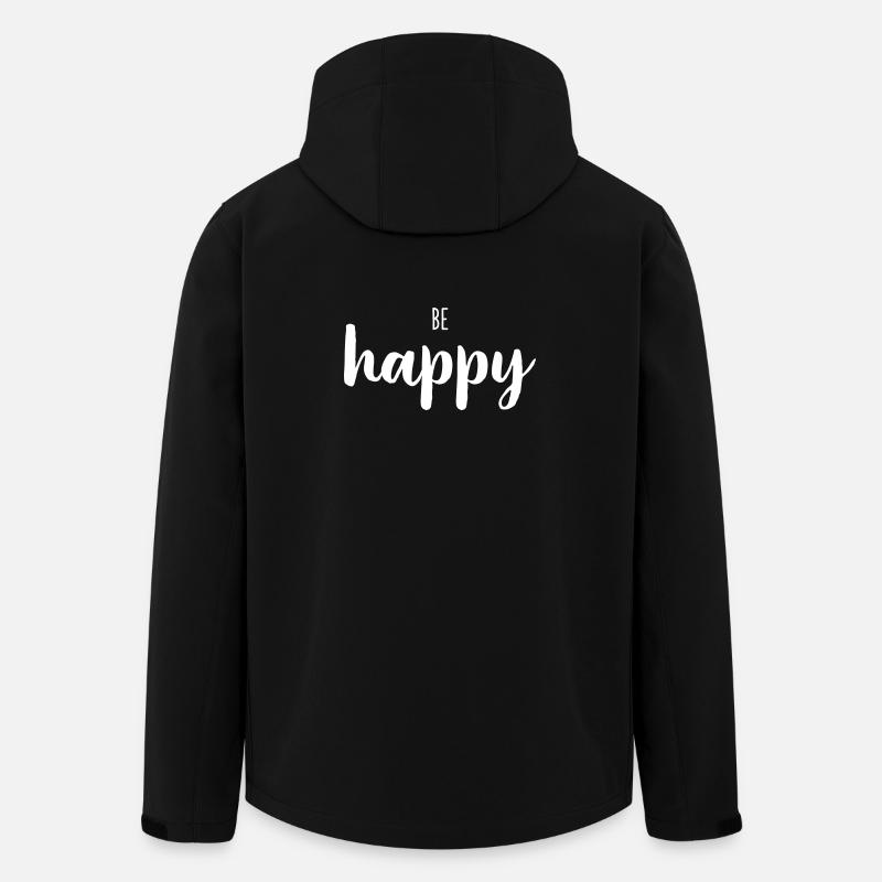 Be Happy Handlettering Schriftzug - Recycelte Männer Softshell-Jacke von Stanley/Stella - Schwarz